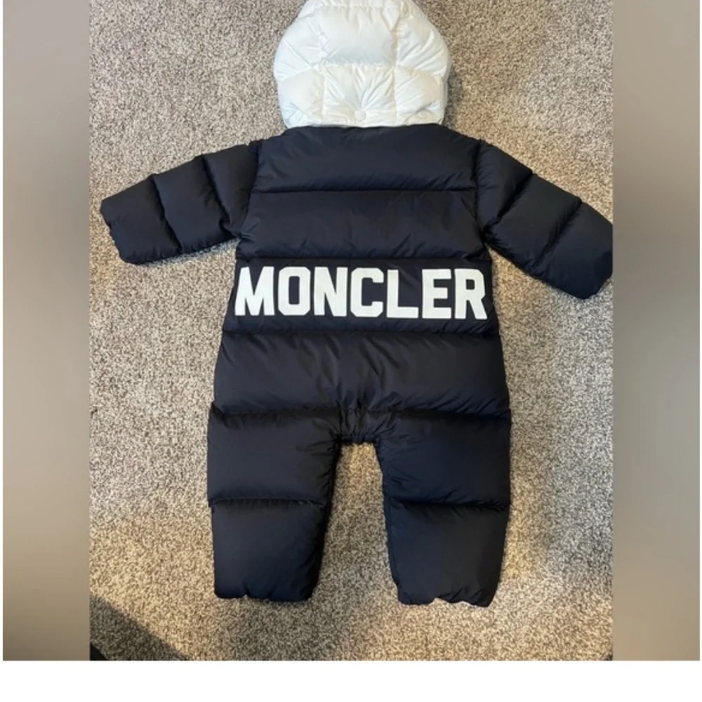 Moncler Black and White Baby Quilted Snowsuit